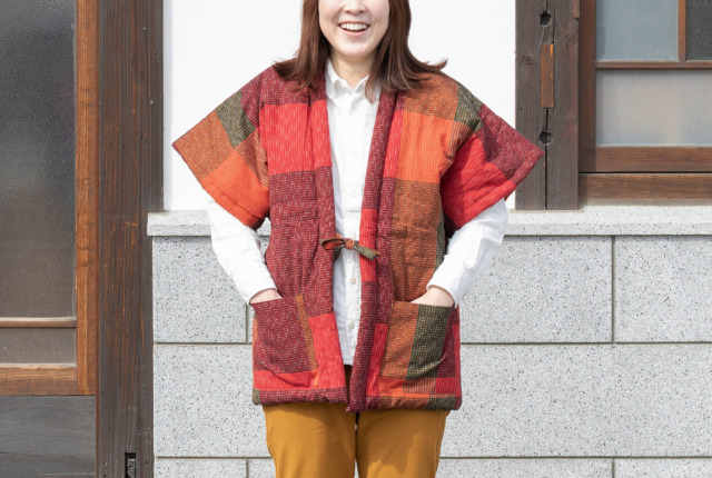 居内商店 木綿着物 格子 渋い赤 小豆色 居内商店 木綿着物 格子 渋い赤 小豆色 伊勢木綿 格子 白×ぶどう ＊