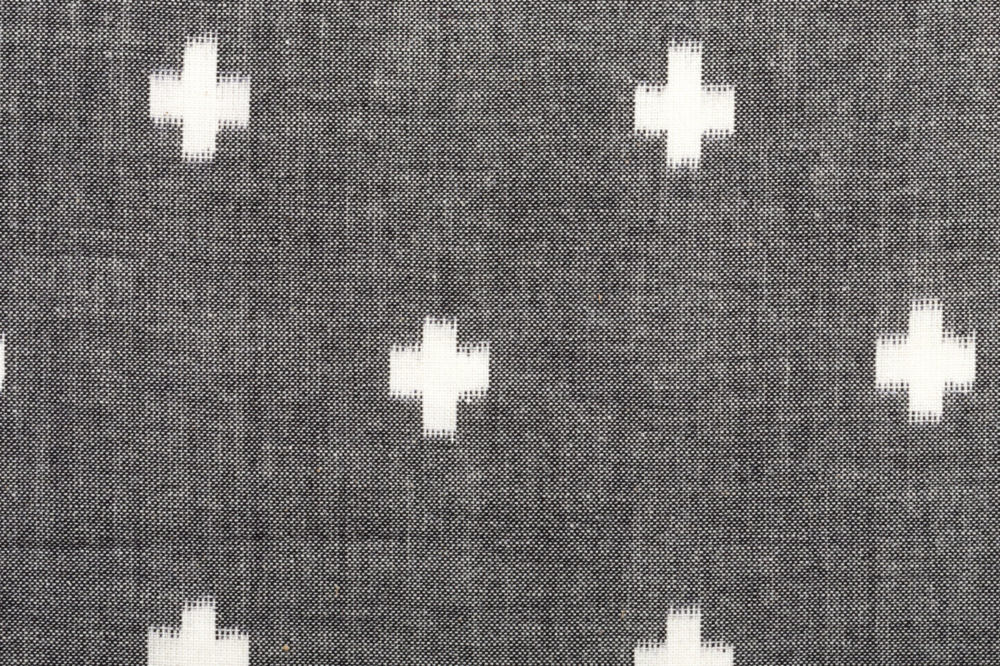 久留米絣のためのハンカチ 経絣 十字模様