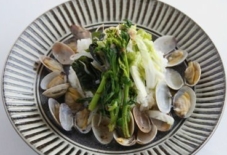 【日々のご飯と器の記録】菜の花とあさりのご飯 と小石原焼鬼丸豊喜さんのお皿