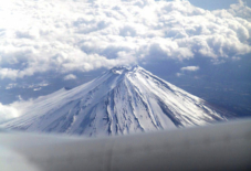 富士山と雲平線