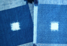 １０年ものの藍染手織り、久留米絣。