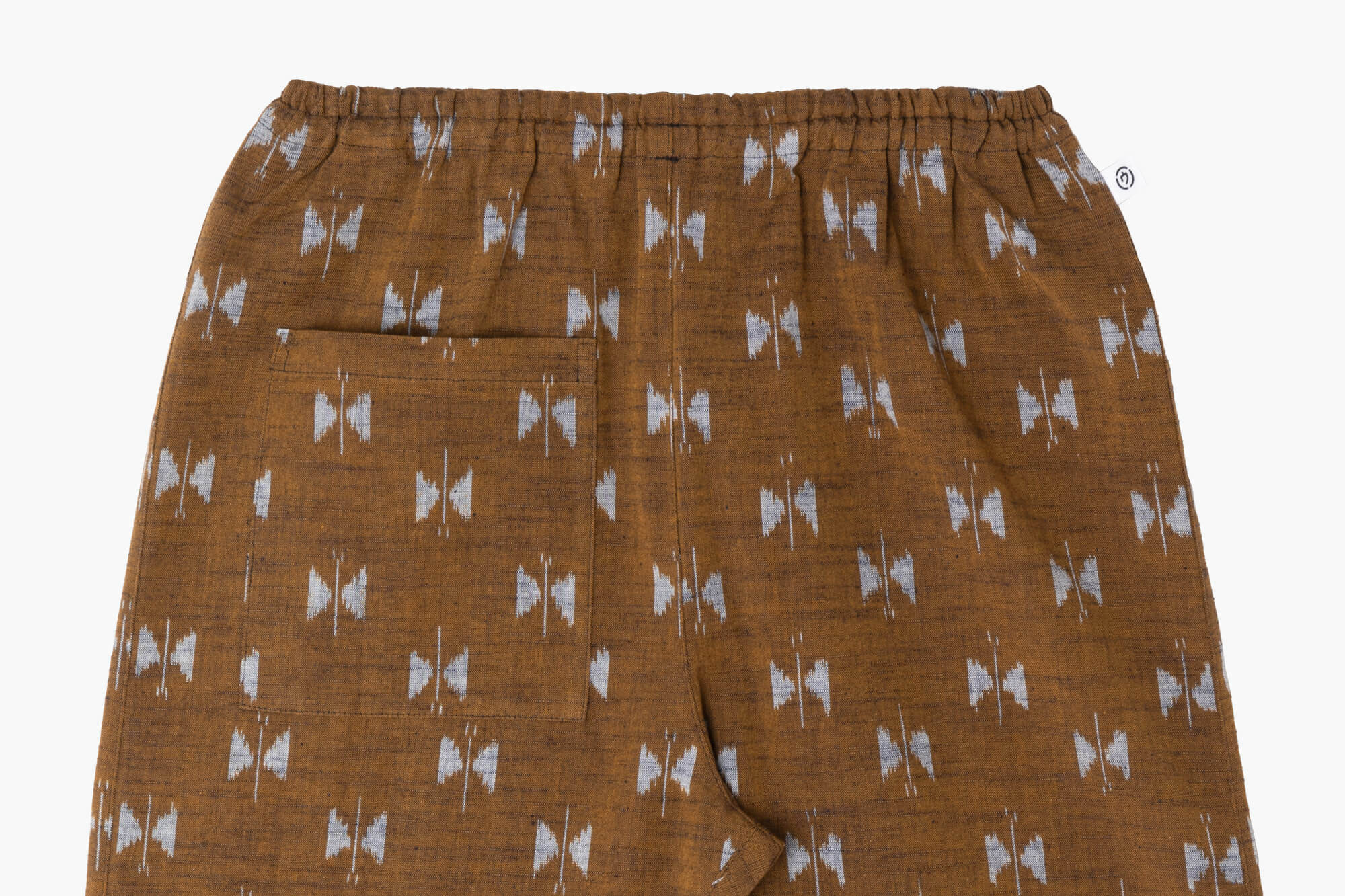 美品　うなぎの寝床　久留米絣　もんぺ　Butterfly　マスタード　M 綿 MONPE Butterfly マスタード_うなぎの寝床 もんぺ MONPE