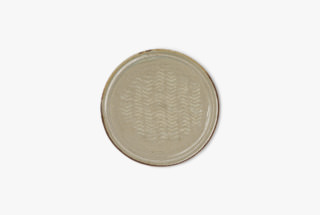 まゆみ窯 透明釉押紋六寸丸平皿