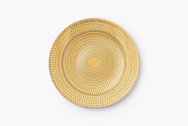 リム皿 大 飛鉋/どうけ釉 | 商品一覧 | 地域文化商社 うなぎの寝床