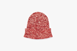 久留米絣のためのくくり糸帽子 赤