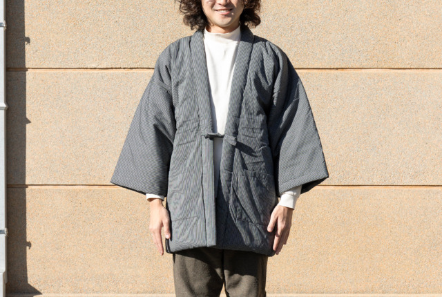 60双糸縞袢天 小縞紺 | 地域とつながるモノづくり | うなぎの寝床 通販