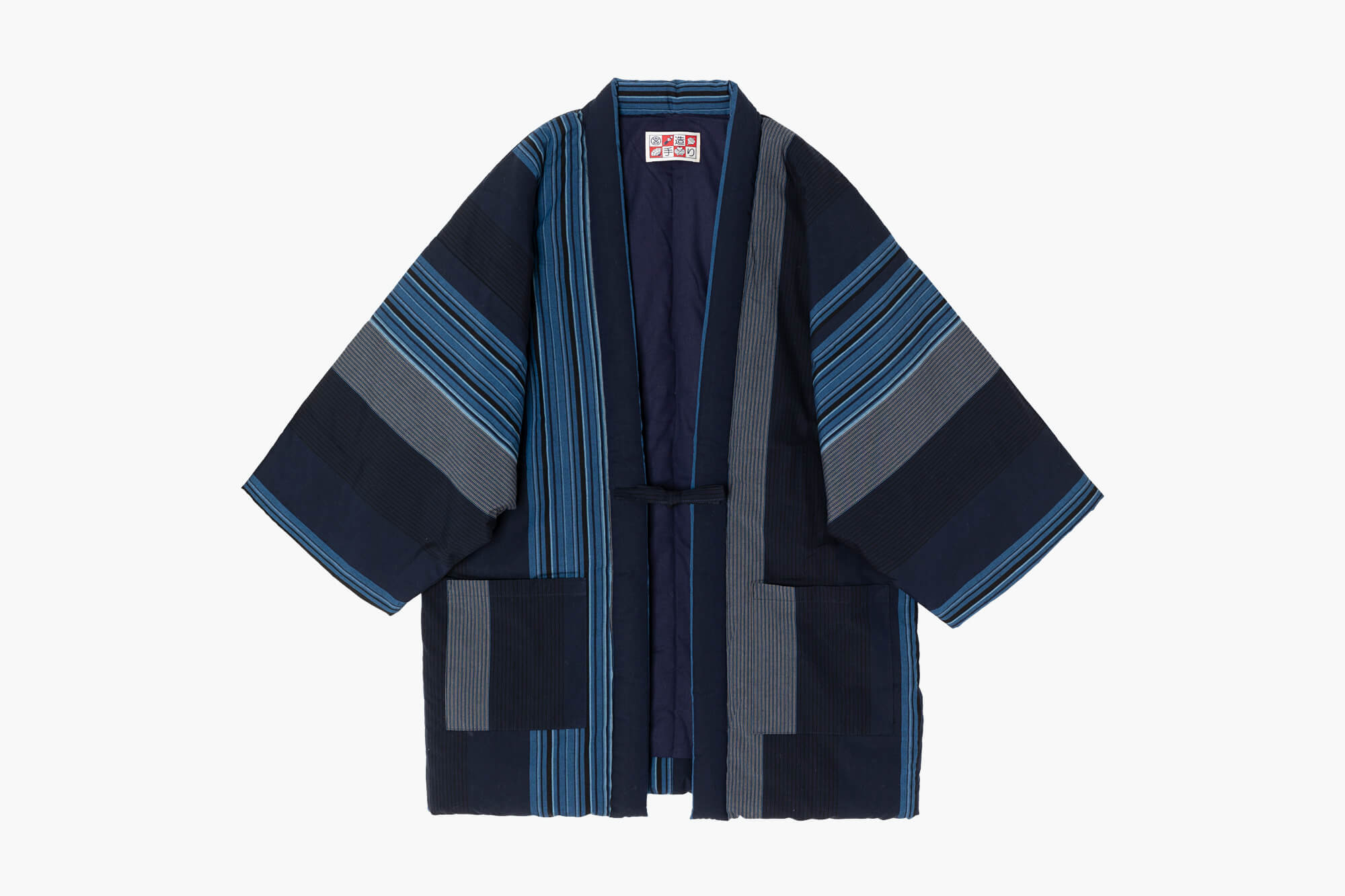 60双糸縞袢天 ブルー | 地域とつながるモノづくり | うなぎの寝床 通販