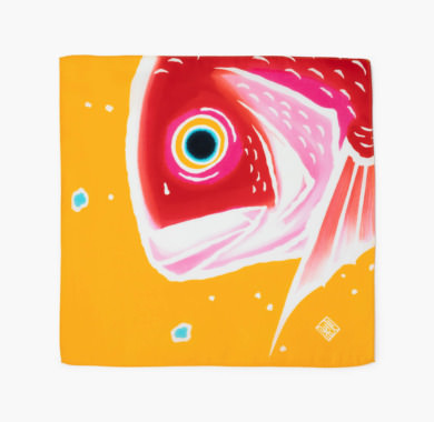 大漁旗のハンカチ 鯛