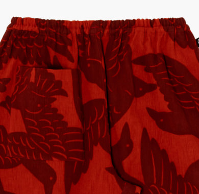 Farmers’ MONPE よつめデザイン カラスの群れ / 高島ちぢみ 手捺染