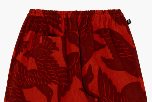 Farmers' MONPE よつめデザイン カラスの群れ / 高島ちぢみ 手捺染