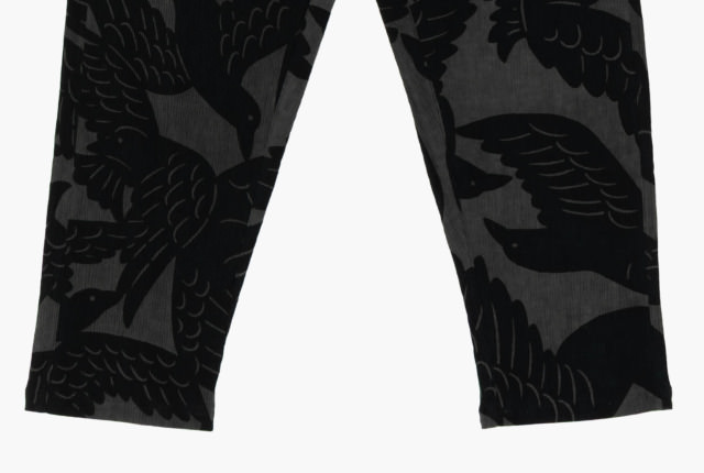 Farmers' MONPE よつめデザイン カラスの群れ / 高島ちぢみ 手捺染