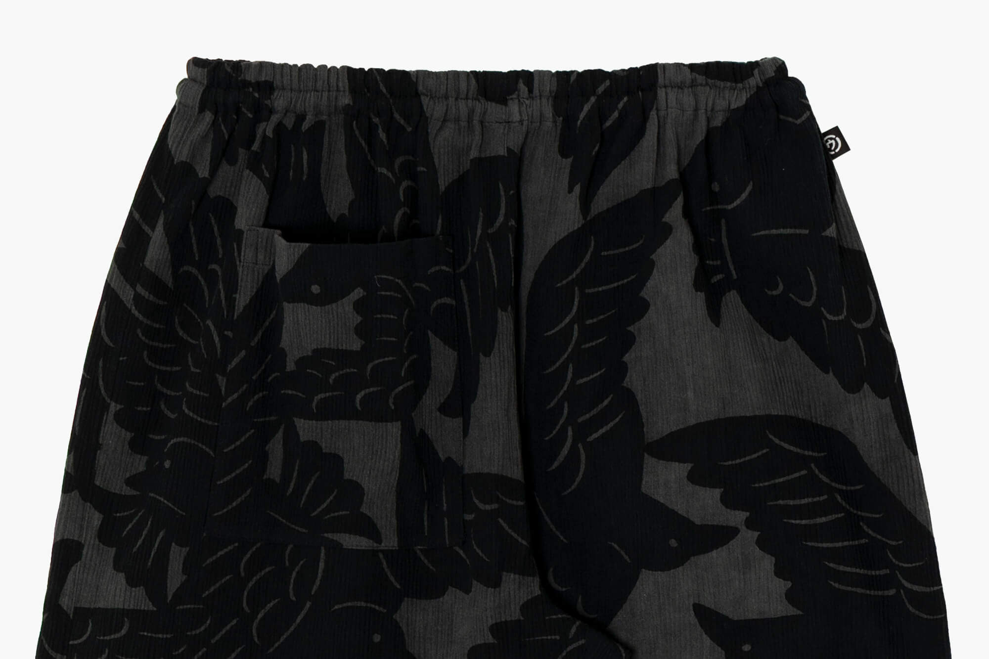 Farmers' MONPE よつめデザイン カラスの群れ / 高島ちぢみ 手捺染