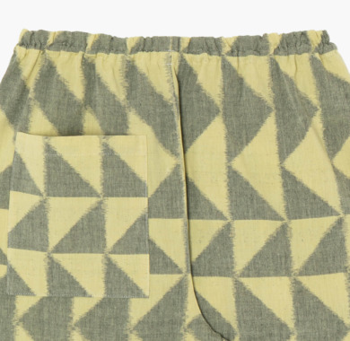 MONPE WhO あべこべ三角 イエロー×グレー