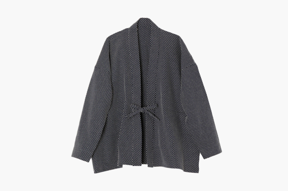 HAORI SHORT 刺子花織 紺/白