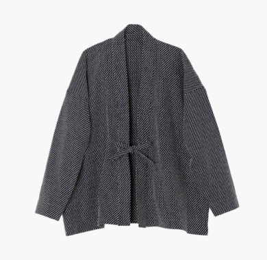 HAORI SHORT 刺子花織 紺/白