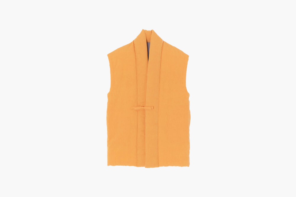 久留米絣Muji ポンチョ オレンジ