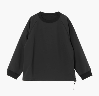 プルオーバー 福井 化繊ストレッチ ブラック