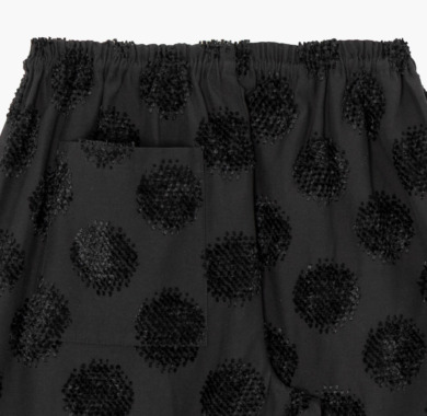 Farmers’ MONPE 桐生 カットジャガード ドット柄 ブラック