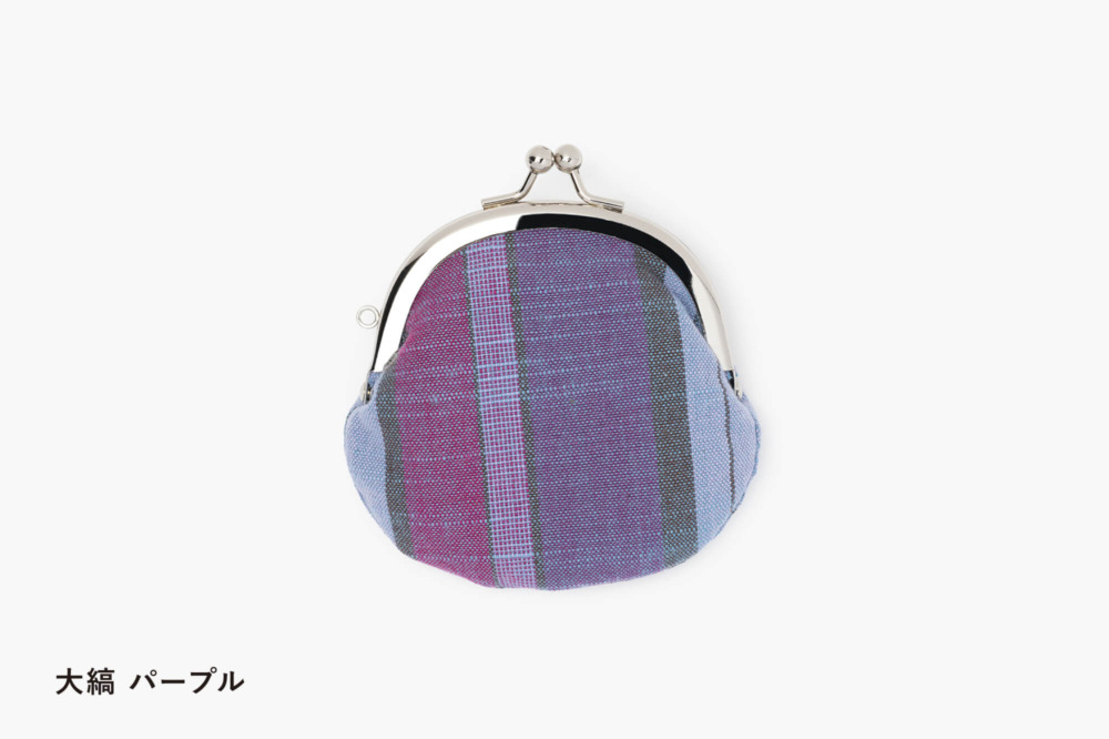 新・久留米絣がま口 2.6寸 無地・縞・チェック