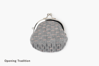 新・久留米絣がま口 2.6寸　つまみ・文人・コラボ