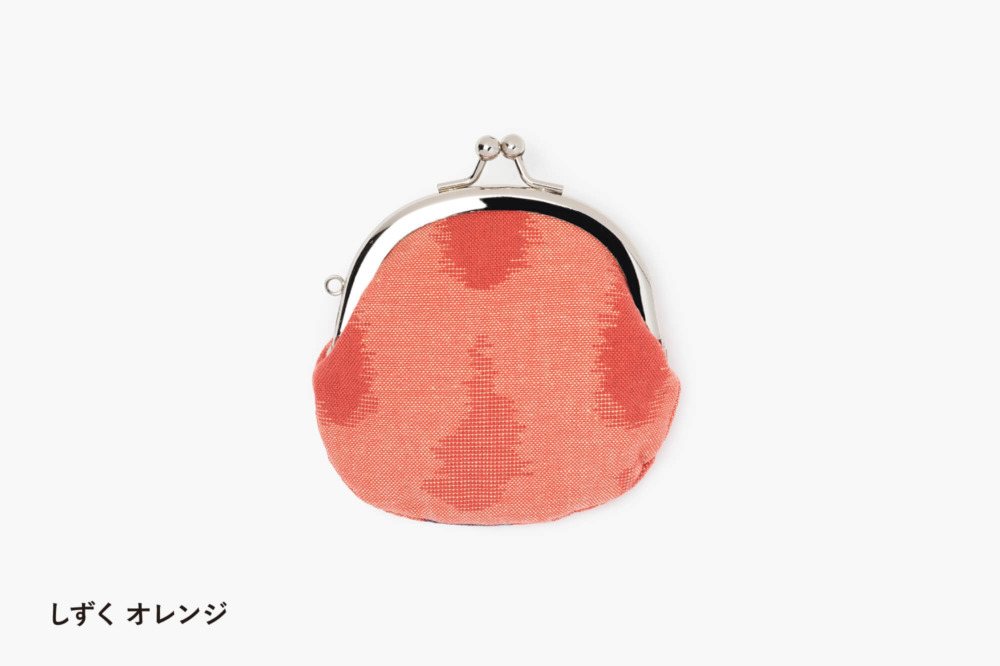 新・久留米絣がま口 2.6寸　つまみ・文人・コラボ