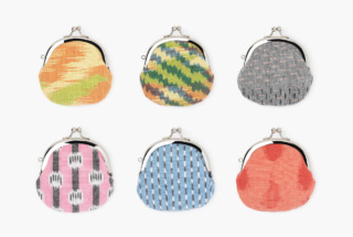 新・久留米絣がま口 2.6寸　つまみ・文人・コラボ