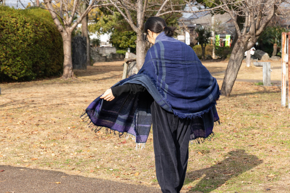 BIG wool70% cotton30% roots shawl 1