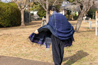 BIG wool70% cotton30% roots shawl 1