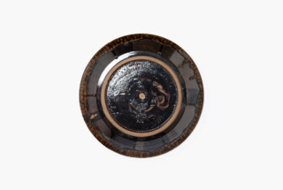 俊彦窯 清水俊彦 飴糠掛分刻紋皿