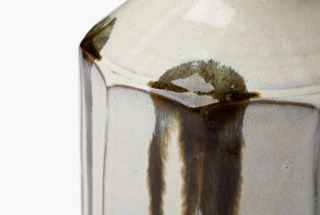 俊彦窯 清水俊彦 糠釉流掛面取瓶