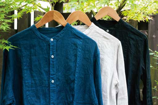 風合いの変化を楽しむ、宝島染工の切り替えシャツ