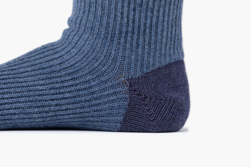 lesbutte x うなぎの寝床 ゆるリブソックス 杢