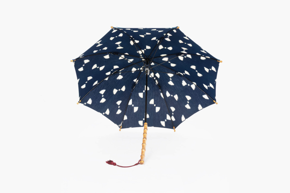 ツタエノヒガサ 久留米絣(手織・藍染) 経緯絣