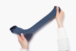 lesbutte x うなぎの寝床 ゆるリブソックス 杢