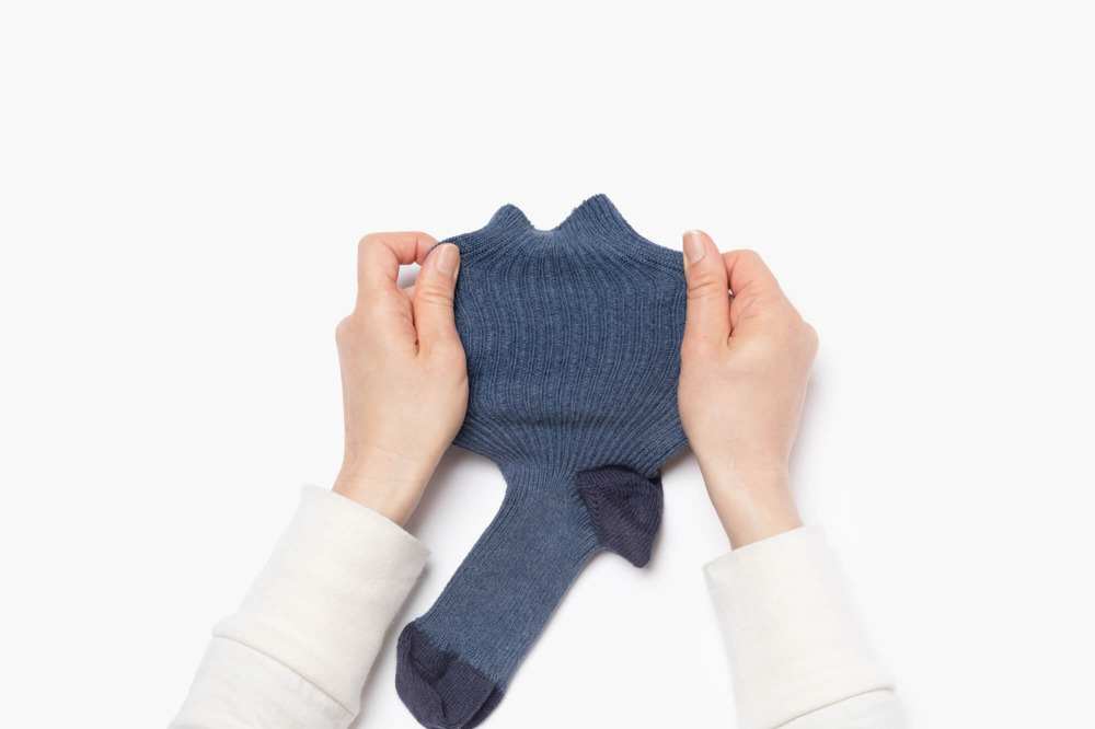 lesbutte x うなぎの寝床 ゆるリブソックス 杢