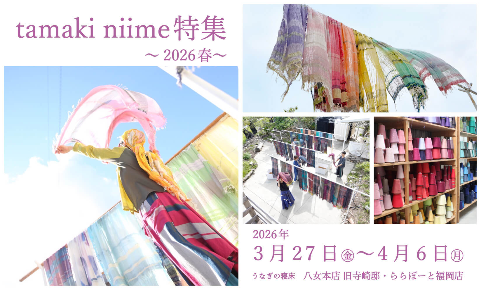 【八女本店・ららぽーと福岡店】tamaki niime特集 2026 春(3/27～)