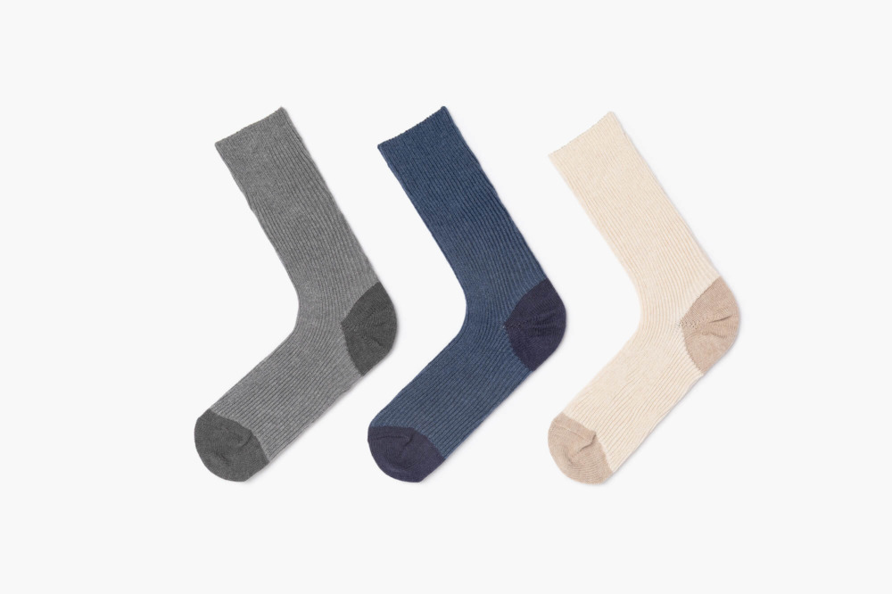 lesbutte x うなぎの寝床 ゆるリブソックス 杢