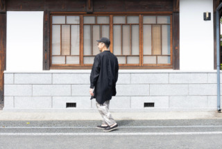ロングシャツ バンドカラー 近江リネン