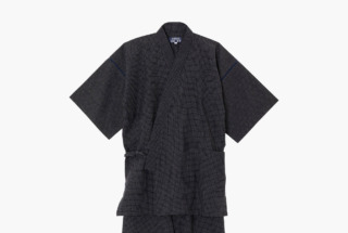 ミツノブ 甚平 黒格子