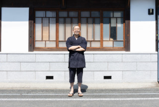 ミツノブ 甚平 黒格子