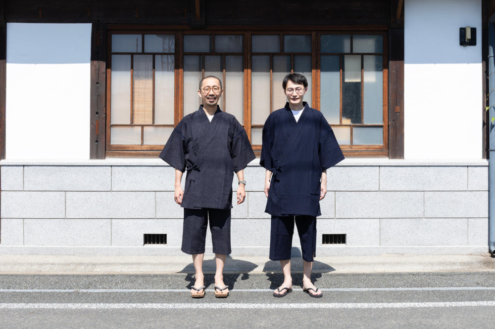 ミツノブ 甚平 紺無地