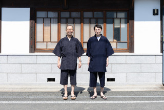 ミツノブ 甚平 紺無地