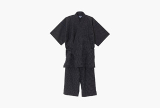 ミツノブ 甚平 黒格子