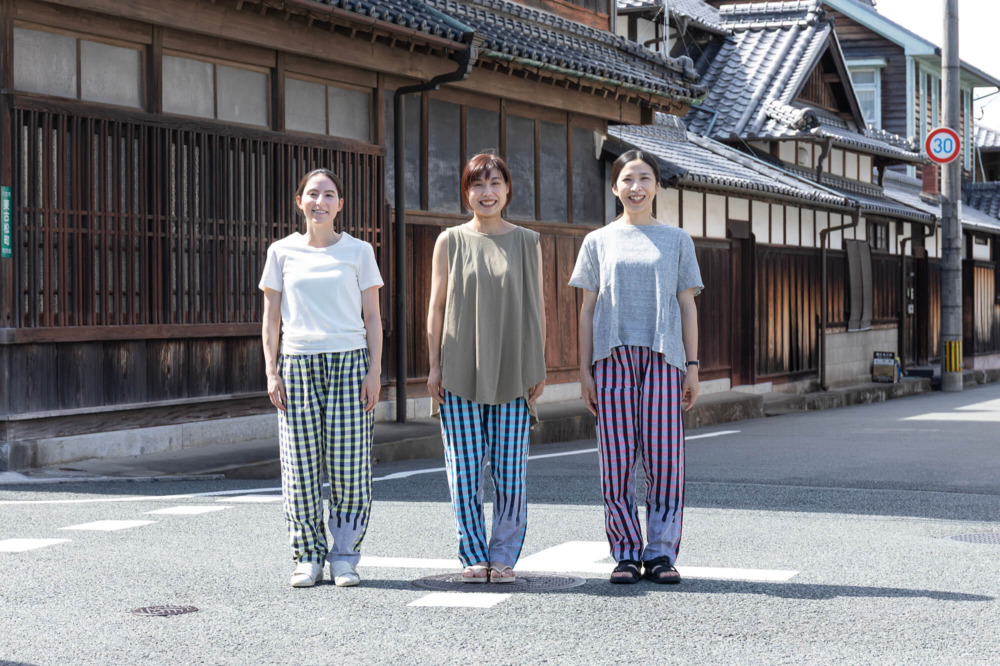 Farmers’ MONPE いろは たて絣 消えるチェック