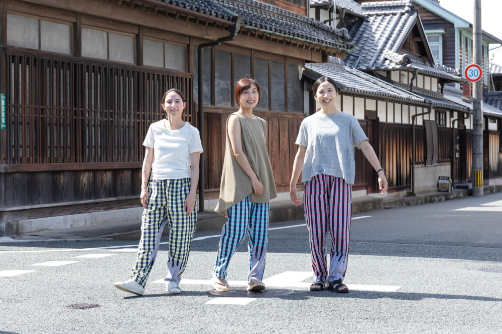 Farmers’ MONPE いろは たて絣 消えるチェック