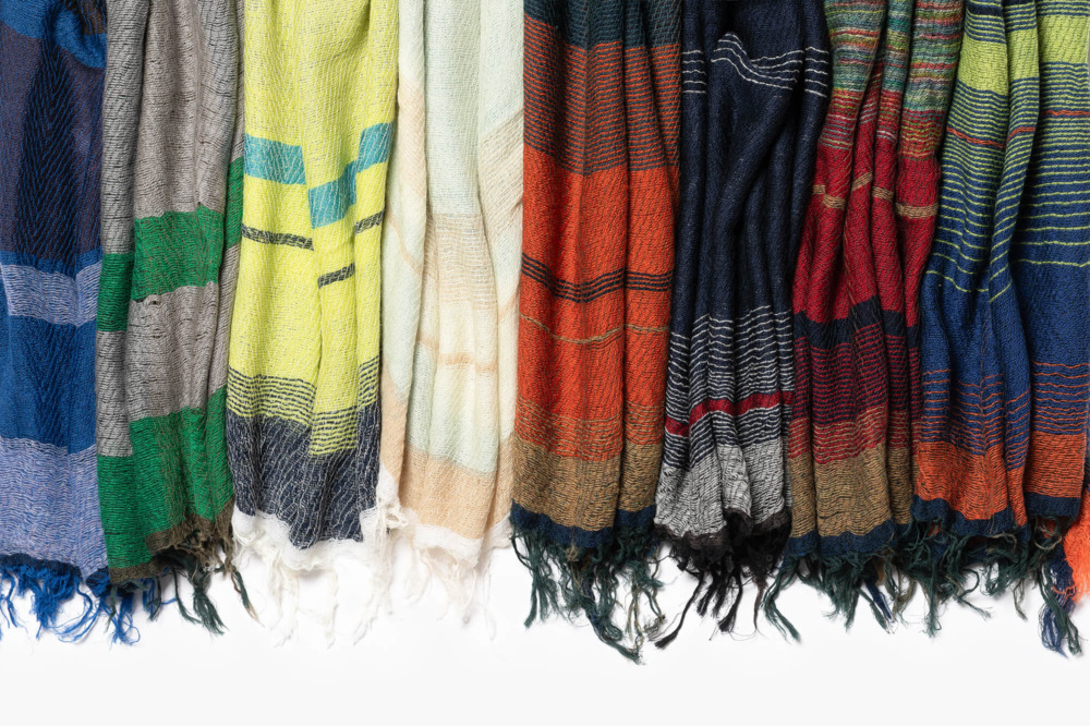 MIDDLE wool70% cotton30% roots shawl 1